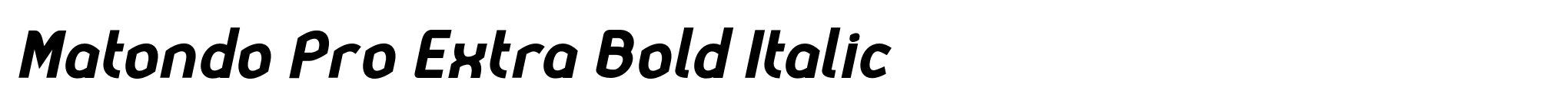 Matondo Pro Extra Bold Italic image